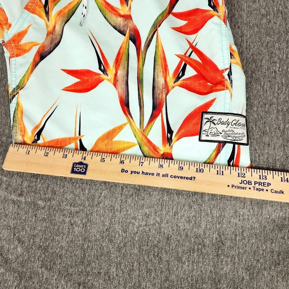 Body Glove Hawaiian Board Short 36 Men Blue Red Bird Paradise Tropical Swim 8